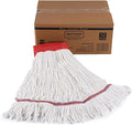 Matthew Cleaning Microfiber String Mop Heavy Duty Commercial Wet Mop Head Replacement,Excellent Absorbency,Premium Launderability,Reusable for Home,Commercial and Industrial Use(White,12Pack)