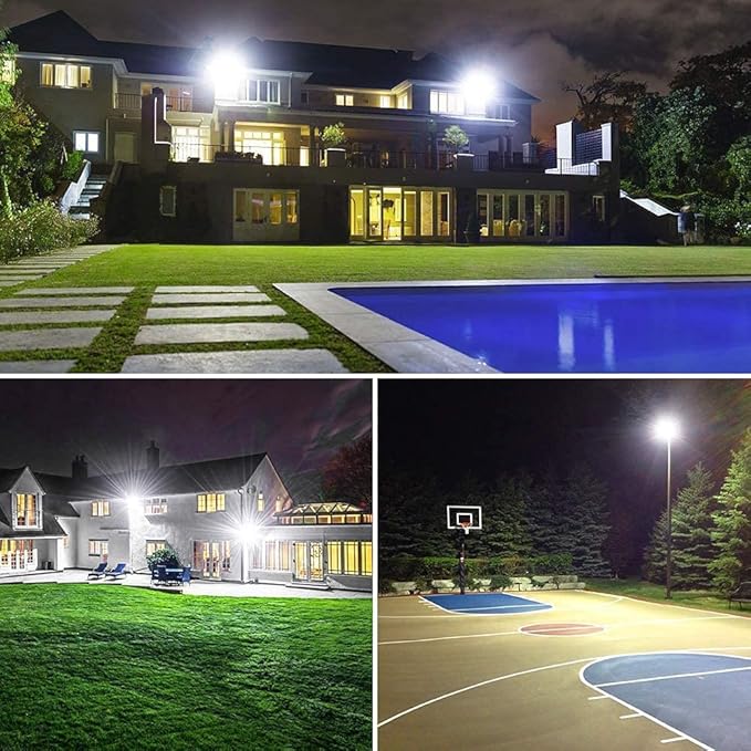 300W LED Flood Light (2000W Equivalent), Super Bright 42,500LM 5000K Daylight IP66 Waterproof Security Outdoor LED Arena Lights Commercial Lighting Floodlight for Backyard|Court|Stadium|Yard