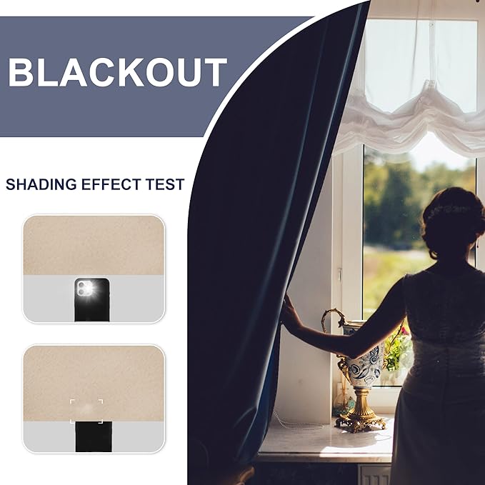 JIUZHEN Blackout Curtains for Bedroom - Thermal Insulated Room Darkening Rod Pocket Curtains for Living Room, Set of 2 Panels with Tiebacks, 38 x 72 Inch Length, Beige