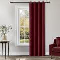 ChrisDowa Blackout Curtains 108 Inches Long for Living Room, Grommet Thermal Insulated Room Darkening Curtains for Bedroom (1 Panel Set, Burgundy Red, 52W x 108L)