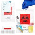 APQ Biohazard Specimen Bags 8 x 10 Inches. Pack of 100 Clear and Red Specimen Biohazard Bag. 3 Wall Waterproof Biohazard Specimen Bag. 2 Mil Thick Durable Biohazard Specimen Transport Bag with Zipper