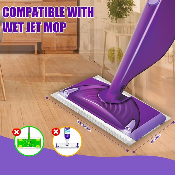 40 Pack WetJet Refills Compatible with Swiffer Mop - Wet Jet Pads for Household Cleaning, for Swiffer Wet Pads Refill, 4 Layers Thickened & Durable | Heavy-Duty Absorbent | Strong Stickiness
