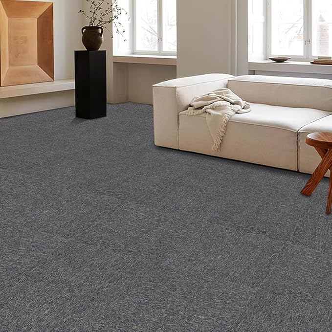 ALTRUISTIC Heavy Duty Commercial Carpet Tiles 24" x 24", 18 Pcs/72 sq ft (FlexLok tabs Included),Non-Slip Soft Square Carpet Floor Tile for Office Bedroom Living Room Kitchen Garage Gym (Blue)