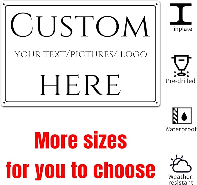 Custom Aluminum Weatherproof Metal Delivery Sign - Multiple Sizes, Customizable for Office, Business, Workplace, Home (14 x 10 Inch)