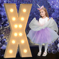 Marquee Letters 4 Feet Tall, 4FT Large Light up Letters X, Big Sign X with Warm White Light for 15th XV Birthday Wedding Proposal Engagement Graduation Party Backdrop Decorations