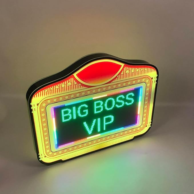 LED Letter Bottle Presenter, VIP Bottle Service Sign Color Display Lights with APP Programmable Scroll Play, Hand Holding Light Box Sign for Party, Bar & Night Club (Programmable)
