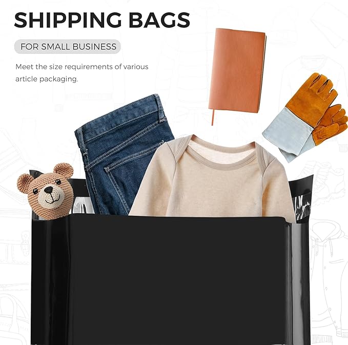 Metronic Poly Mailers 14.5x19 70000 Pack Large Shipping Bags for Clothing Mailing Bags with Strong Self-sealing Adhesive Waterproof and Tear-Proof Poly Bag Bulk in Black