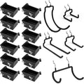 ELEAD 17PCS Pegboard Hooks with Peg-Board Bins Accessories: Heavy Duty Pegboard Drill Holder, Pegboard Accessories Organizer for Organizing Various Tools in Garage Home Craft Room
