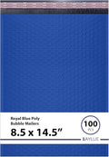 Royal Blue Poly Bubble Mailers 8.5x14.5 inch #3 | Self Seal Padded Envelopes | Cushioned Bubble Mailer | Usable Size 8.5x13.5 | WaterProof | Lightweight mailing Shipping Bags | 100 Pack Bulk