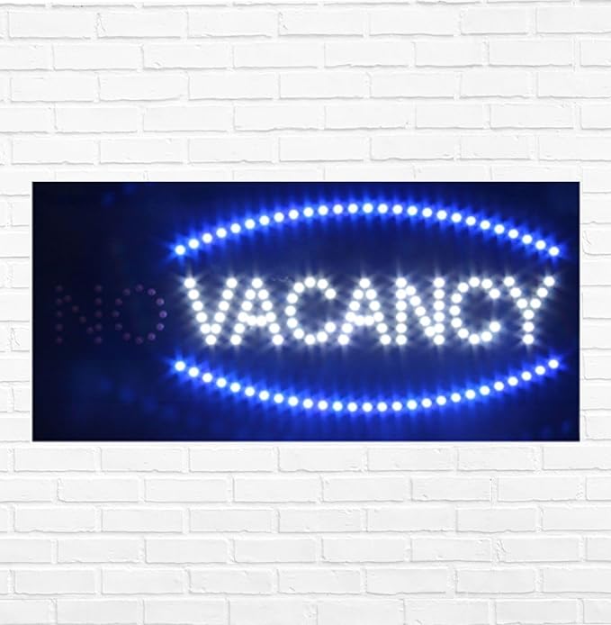 LED Vacancy/No Vacancy Sign for Retail Business Displays | Advertising Electronic Light Up Sign for Windows Walls |12"H x 24"W x 2"D