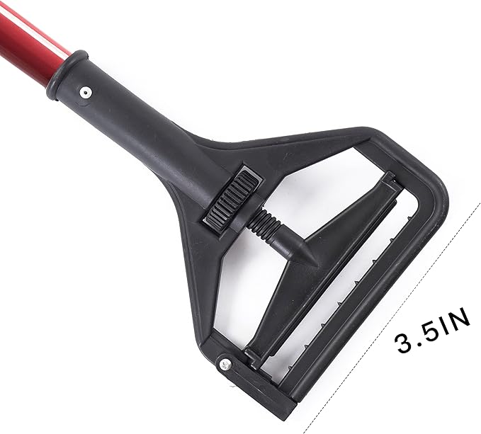 Matthew Cleaning Commercial Quick-Change Iron Mop Handle for Floor Cleaning Heavy Duty Mop Head Replacement Holder 60inch w/Plastic Gripper for Rags Side Gate Wet Mop Handles 6 Packs