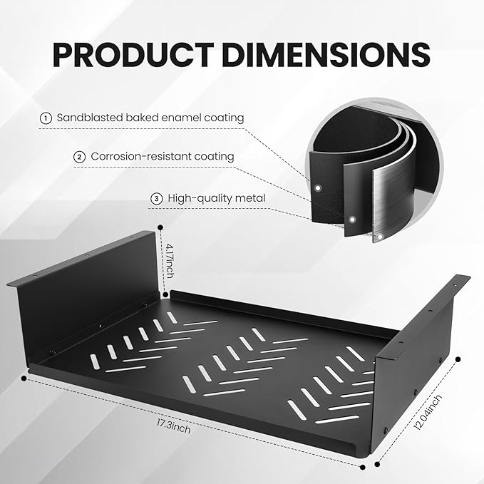 17.3-inch Under Desk Shelf - Under Desk Storage Shelf (Metal Construction),Under Desk Organizer - Under Shelf Storage for Office Tables & Workstations