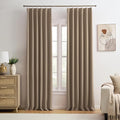 KEQIAOSUOCAI Pinch Pleated Blackout Curtains 132 Inch Long 2 Panels for Bedroom Living Room Thermal Insulated Black Out Window Curtain Pinched Pleat Drape with Hooks (W40 x L132 Inch, Cappuccino)