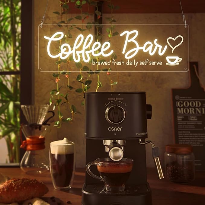 Coffee Bar Neon Sign with Timer Remote Dimmer, Warm White LED Coffee Light for Cafe Shop Station Home Kitchen Bar Cart Event Area Party Gift for Lover Friends Family - Warm White 3