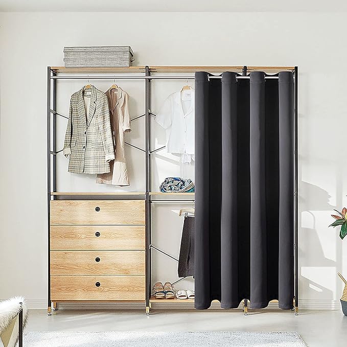 ChrisDowa Blackout Door Curtains for Doorway Privacy, Grommet Closet Curtains for Bedroom Closet Door, Thermal Insulated Temporary Doorway Cover Room Divider Drapes (1 Panel, Dark Grey, 52 x 80 Inch)
