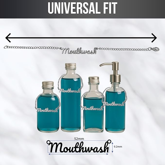 Mouthwash Dispenser Label Tags 1 pc (Silver)