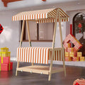 Movable Stall Display Stand, Foldable Vending Stand Kiosk Display Trolley with Canopy, Portable Food Cart, for Selling Snacks/Sweets/Toys, Multiple Colors(Orange A,140 * 190cm)