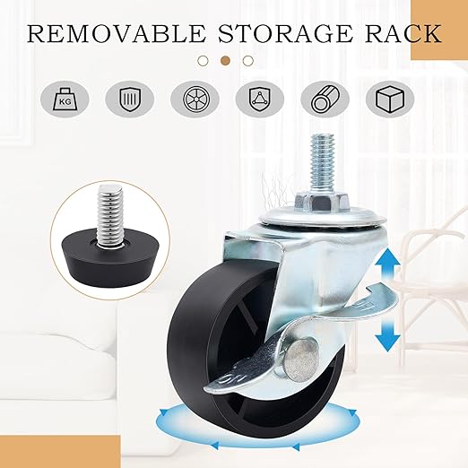 1 Set Retail Display Rack Shelf Cart with Wheels and Hook Heavy-Duty Metal Snack Potato Chip Display Organizer Concession Stand for Supermarket Grocery Store Home Black (5 Tier 15 Hooks)