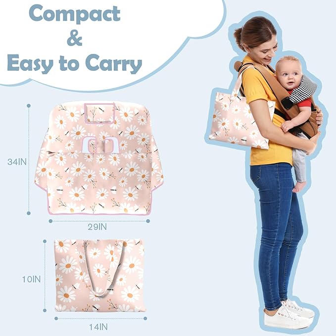 Shopping Cart Cover for Baby Girl Boy 2-in-1 High Chair Water Resistant High Chair Cover Blue Sailboat Gender Neutral Cart Cover for Babies Padded Grocery Cart Cover for Baby