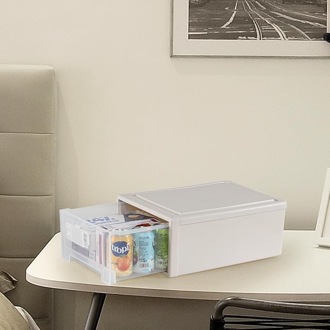 Readsky 18 Quart Large Stackable Drawer Unit, Plastic Compact Stacking Storage Drawer, 3 Packs