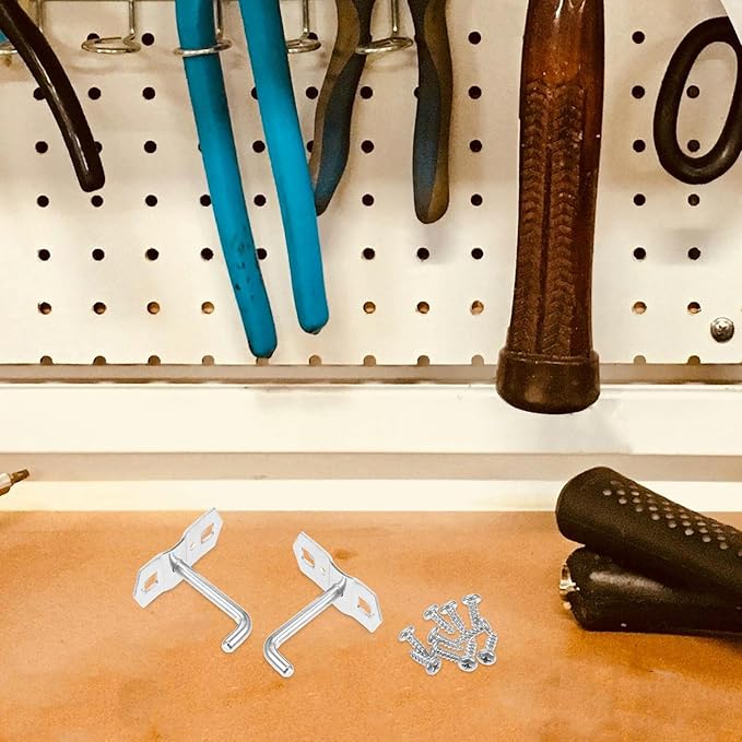 Zerodeko 10pcs Heavy Duty Metal Pegboard Hooks Set for Garage Wall Storage Small Pegboard Organizer Accessories for Hanging Tools Crafts Kitchen Utensils and Retail Displays