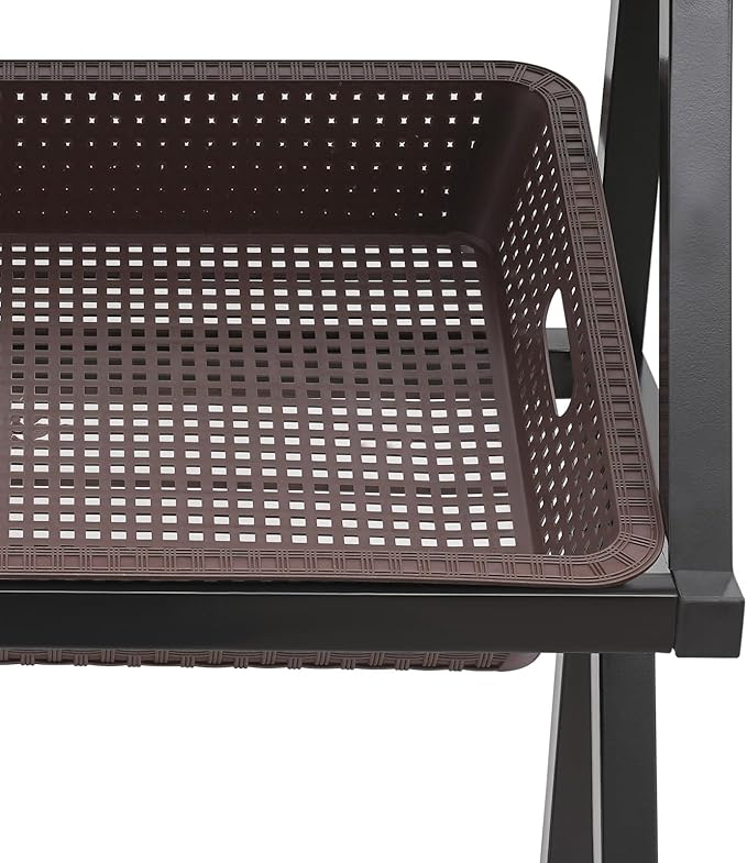 Fruit Vegetable Storage Basket,Kitchen Organizers 5 Tier Basket Stand Storage Baskets Market Shelf for Kitchen Store (Brown)