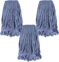 Commercial Heavy Duty Mop Heads Replacement for Rubbermaid: 3 Packs Industrial Wet Mop Head for Floor Cleaning - Commercial Products Looped End String Head Refills