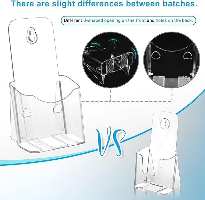 Acrylic Brochure Holder 4x9 Inches Slant Back Design, Clear Display Stand, Plastic Table Stand Sign Holder,Pamphlet Holder Flyer Holder,Display Stand,Table Signs Plastic Paper Holder for Office, Home, Store, 2 Pack