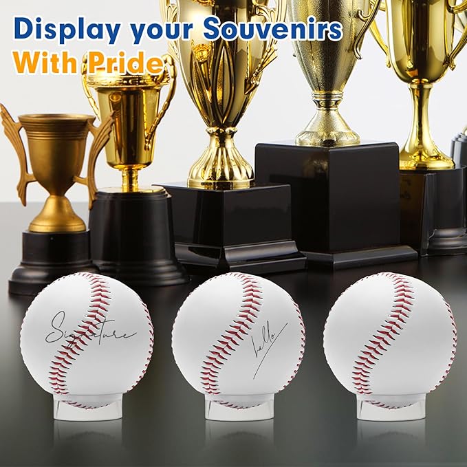 Party Zealot 30 pcs Large Acrylic Clear Baseball Stands 1-5/8" Size Display Holders for Large Round Object Soccer Softballs