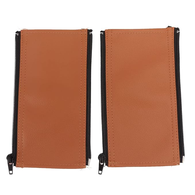 Garosa Stroller Handle Cover Universal Handle Sleeve Cover Removable Zipper PU Leather Handlebar Sleeve Cleanable Cart Replacement Grip Bar(Brown)