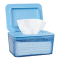 Wipes Dispenser, One-Handed Operation Wipe Holder for Baby & Adult, Seal-Designed Wipes Container for Bathroom Keep Diaper Wipes Fresh (Blue)