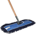 Nine Forty 60" Premium Nylon Dust Mop with Wood Handle - Heavy Duty Mop Head for Industrial, Commercial, and Residential Cleaning - Dry Floor Duster for Hardwood Surfaces and Commercial - Blue
