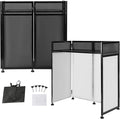 Outdoor Backyard Party Pro DJ Booth Facade+2 Scrims,82.7x44inch Folding DJ Booth DJ Facade Table Station Flat Table for Bars, Music Festivals, Weddings