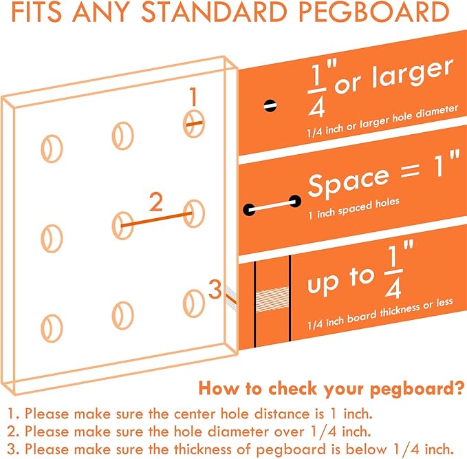 G.CORE 10 Pack Pegboard Hooks, Peg Board Tool Utility Hooks & Hangers Fit 1/4" Pegboards, Heavy Duty Metal Peg Board Shelving Hooks, Wall Organizers and Storage for Craft Room Garage Workbench Office