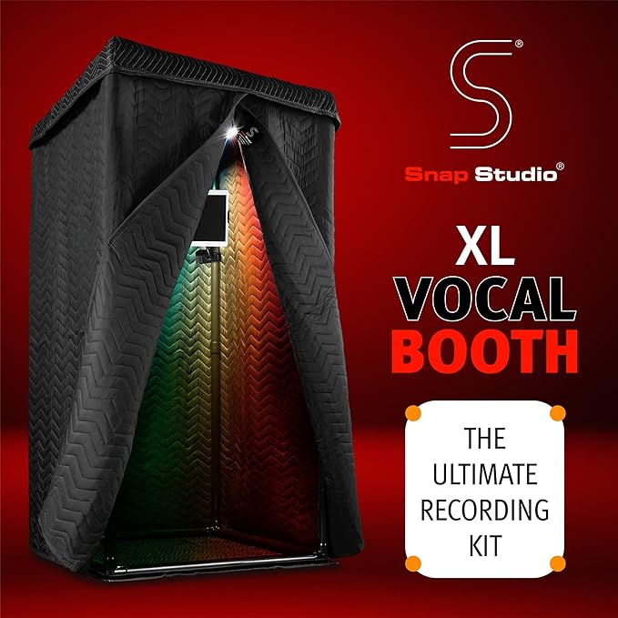 'Snap Studio' XL Portable Recording Booth | '#1 Vocal Booth' Rolling Stone | Record Crisp Dry Echo-Free Vocals at Home or On-The-Road | The Original & Best Studio Booth, Trusted By Singers & Voiceover