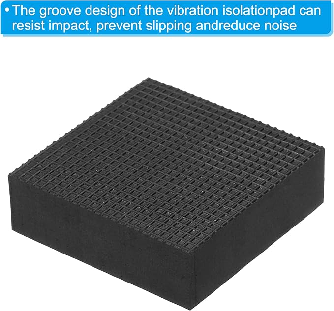 PATIKIL Rubber Anti-Vibration Pads, 4 Pcs Square Vibration Isolation Mats 1.97" x 1.97" x 0.6" for HVAC, Air Conditioner, Air Compressor, Washer, Dryer, Black