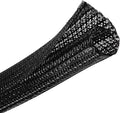 Wire Cord Protector Wire Loom Tubing, 10ft - 1/4 inch Cable Sleeve Split Sleeving for USB Cable，Computer Electrical Wire Power Cord Audio Video Cable Black