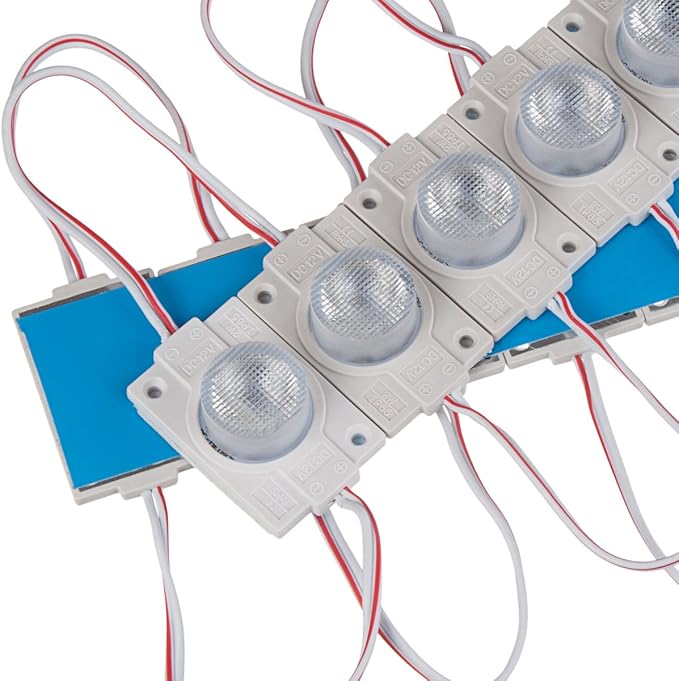 Q QINGCHEN Warm White 3000K 12V LED Module with Lens 2.0W for Light Box with Tape Adhesive Back (20pcs Pack)