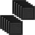 Vent Systems 6 x 6 Inch (Inner) Pack of 10 Black Vent Cover - Square Metal HVAC Return Air Grille with Mesh Screen - Register Wall Vent Grill - Outdoor, Indoor, Crawlspace - Exhaust Ventilation Grill
