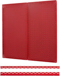 OmniWall Pegboard 2- Panel Side-by-Side Set 32-Inch Tall x 32-Inch Wide Metal Pegboard for Garage & Home Storage Red