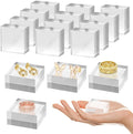 Acrylic Base 16 Pieces Acrylic Blocks for Display 2 X 2 X 1 Inch Square Riser Display Stands Trophy Base Pedestal Stands Clear Cube for Trophy Jewelry Props Food Party Crafts