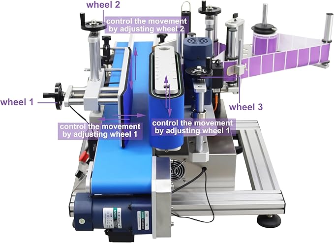 TECHTONGDA Automatic Round Bottle Labeling Machine with Conveyor Bottle Diameter 1.57-3.9inch for Paper Label Gold Label Silver Label Transparent Label