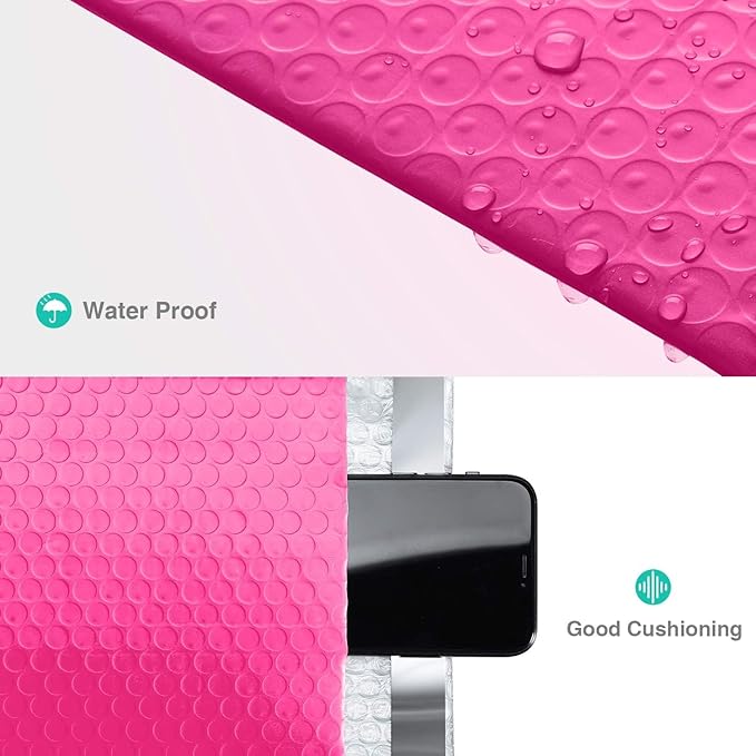 GSSUSA Pink Bubble Mailers 6x10 Small Padded Envelopes 1000 Pack,Strong Adhesion Shipping Mailer Self-Seal Bubble Envelopes for Small Business