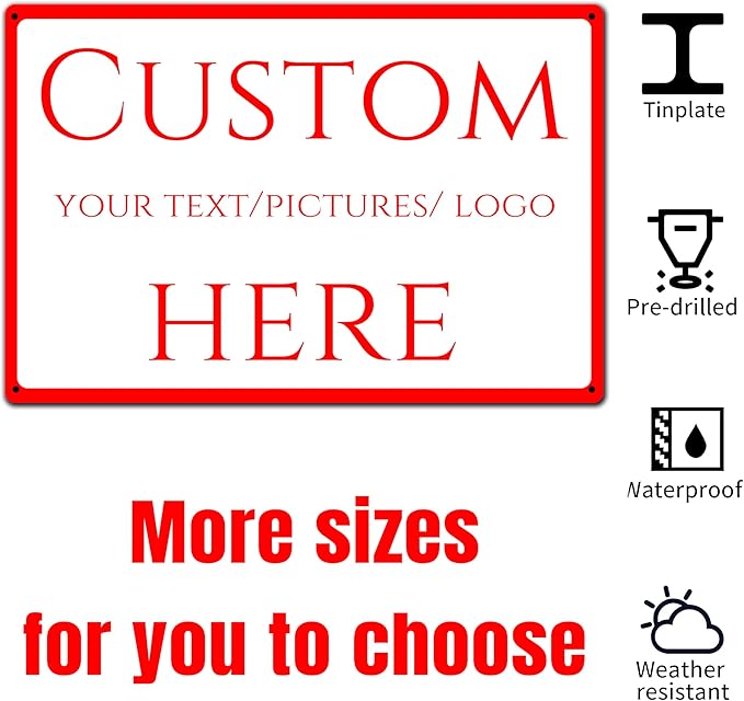 Custom Sign,Aluminum Weatherproof Metal Sign Multiple Sizes, Reflective doorplates, guide signs，Customize for Office, Business, Workplace, office, Home, Delivery Signs(10 * 7Inch)