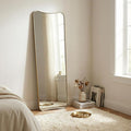 ANDY STAR Full Length Mirror 21" x 64", Gold Decorative Full Body Mirror with Stainless Steel Thin Frame, Italian Curved Edge Design, Wall Mount or Leaning for Bedroom, Cloakroom, Living Room