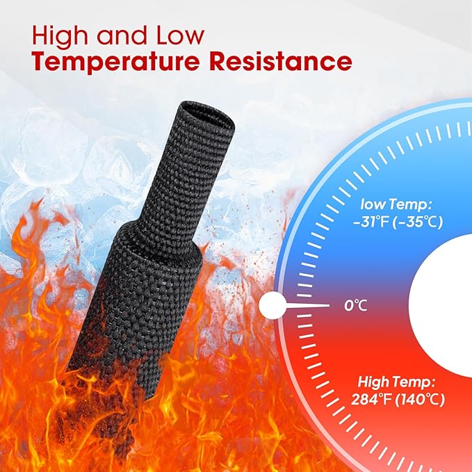 2 in 1 Heat Shrink Braided Sleeving Fabric Tubing-Ideal fit Irregular Shape Hose/Cable/Wire (1"(25mm), 80FT)