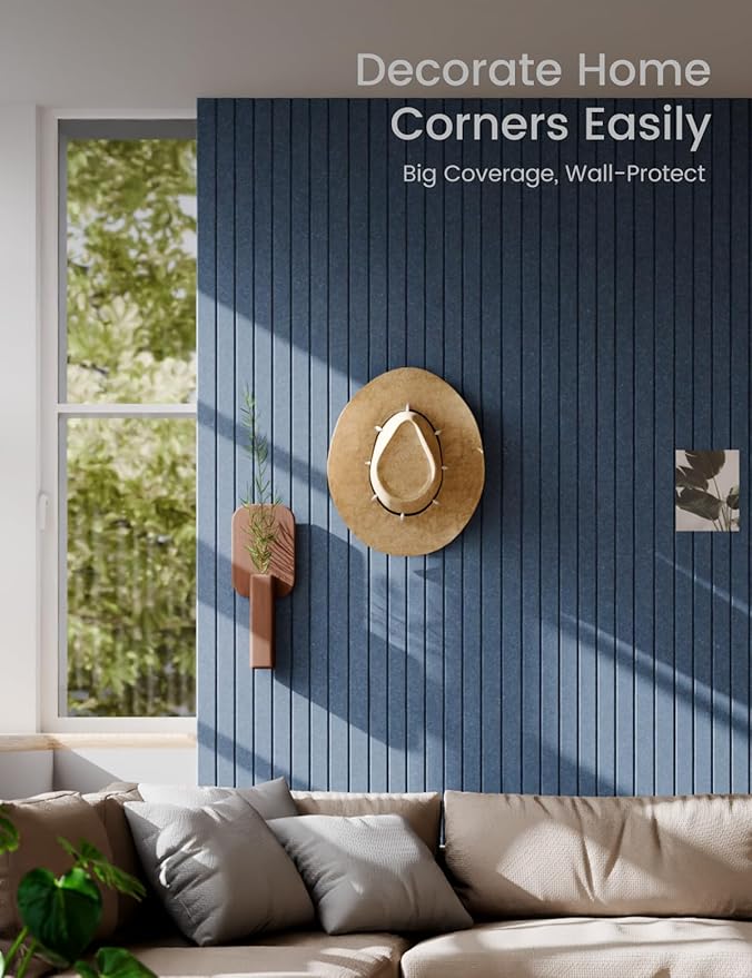 Large Felt Bulletin Board 36" x 24" Cork Board Alternative-6 Pack with 40 Safe Removable Adhesive Tabs, Cork Boards for Walls Cork Board for Home Office Classroom Pin Board-Navy Blue