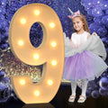 4FT Light Up Numbers, Large Marquee Numbers for 9th 19th 49th Birthday Decorations, Giant Light Up Numbers for Party Anniversary, Marquee Letters, Pre-Cut DIY Mosaic Numbers for Balloons 9