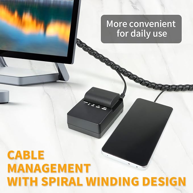Spiral Wire Wrap, 9.84ft, 16.4ft, 33ft Spiral Cable Wrap Sleeve Hose for Computer, Power, Audio & Video Cords Stop Cord Tangle and Detangler (Black, 14mm (9/16")-16.4ft)