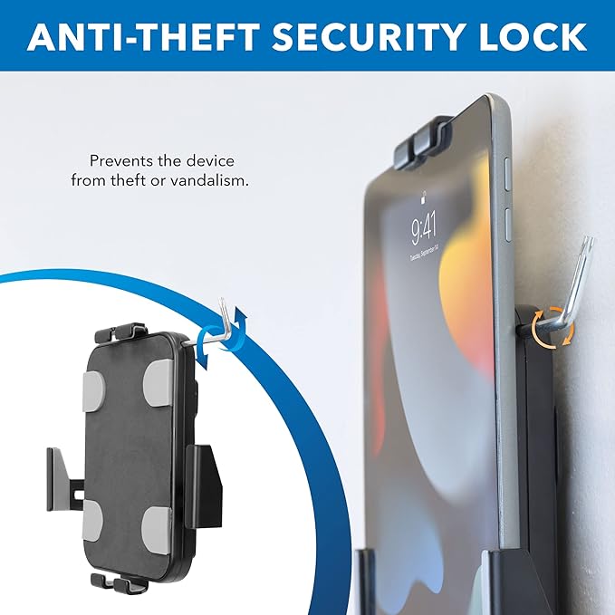 Mount-It! Anti-Theft Tablet Wall Mount | Universal Fit Tablet Kiosk Compatible with 7.9" to 11" Ipad and Samsung Tablets | Wall Mounted Secure Kiosk, Black